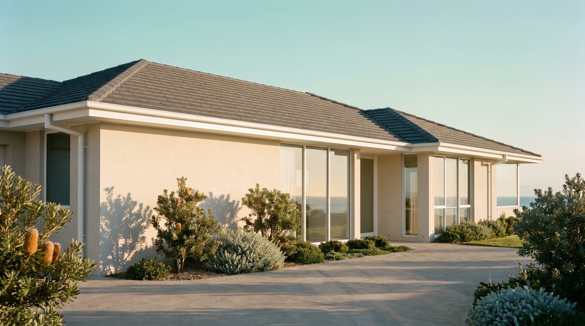Freshly cleaned coastal NSW home exterior at golden hour, ready for pre-sale inspection